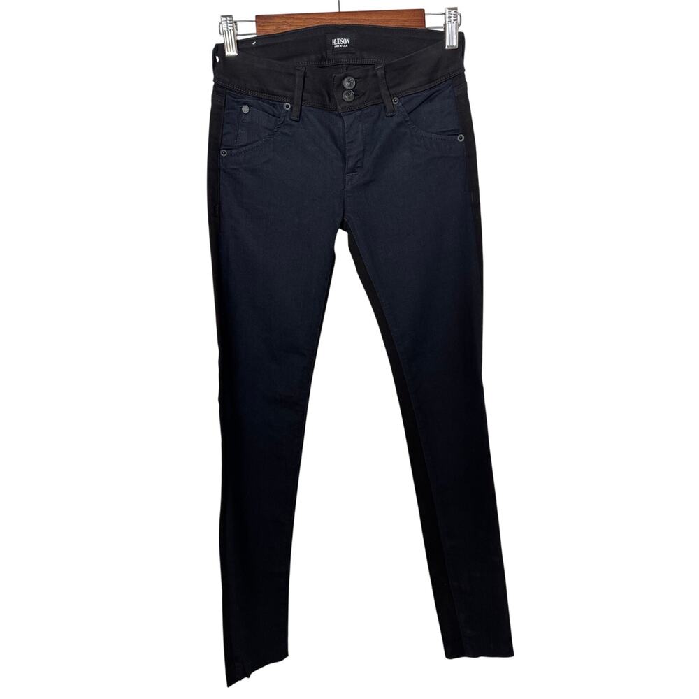 Hudson Women's Vice Versa Collin Skinny Jean Mid Rise Color Block Size 4 Small